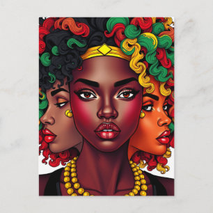 Cartão Postal De Festividades Amigas irmãs sistas magia de menina negra sis