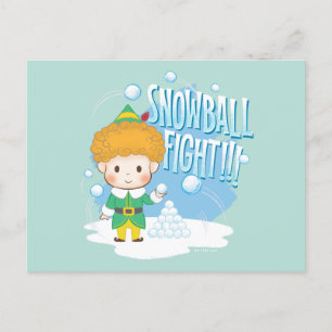 Cartão Postal De Festividades Amigo, a Luta do Elf Snowball!