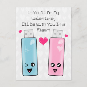 Cartão Postal De Festividades Amor da movimentação do flash de USB