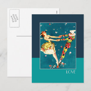 Cartão Postal De Festividades Amor. Dia de os namorados Art Deco