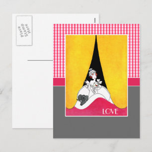 Cartão Postal De Festividades Amor. Dia de os namorados Art Deco