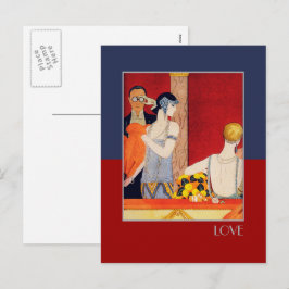 Cartão Postal De Festividades Amor. Dia de os namorados Art Deco