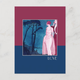 Cartão Postal De Festividades Amor. Dia de os namorados Art Deco