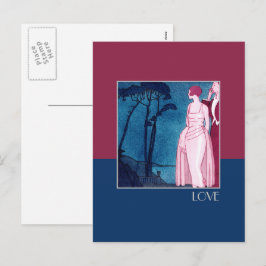 Cartão Postal De Festividades Amor. Dia de os namorados Art Deco
