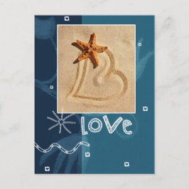 Cartão Postal De Festividades Amor. Dia de os namorados de Tema da Praia