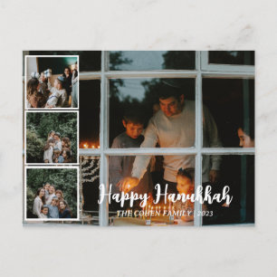 Cartão Postal De Festividades Amor e Luz   Colagem de fotos da família de Hanukk