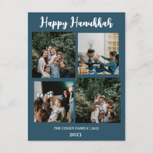 Cartão Postal De Festividades Amor e Luz Colagem de fotos da família Hanukkah