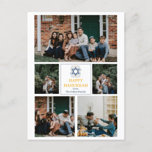 Cartão Postal De Festividades Amor e Luz   Foto da família Hanukkah Collage