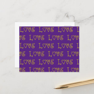 Cartão Postal De Festividades AMOR em amarelo