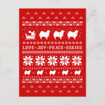 Amor Joy Peace Eskies bonitinhos Cães de Natal