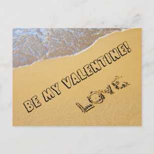 Cartão Postal De Festividades Amor no Cartão de Dia de os namorados de praia
