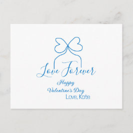 Cartão Postal De Festividades Amor para sempre laço azul feliz dia dos namorados
