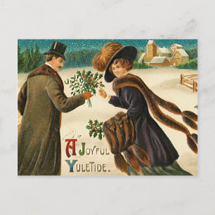 Cartão Postal De Festividades Amor - Yuletide alegre - natais vintages postais