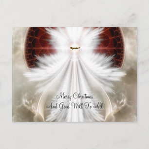 Cartão Postal De Festividades Angel Wings Snowflake Arte Fractal