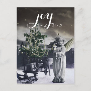 Cartão Postal De Festividades Angelic Vintage Cartão de Natal Italiano