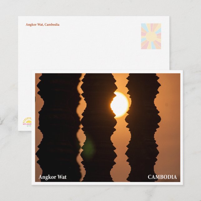 Cartão Postal De Festividades Angkor Wat Sunrise – Art Travel Postcard (Frente/Verso)
