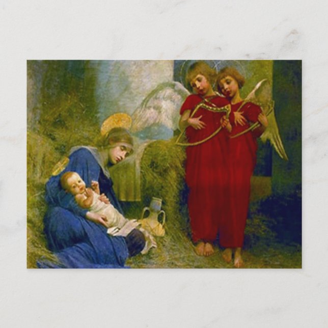 Cartão Postal De Festividades Ângulos assistindo ao Cartão-postal de Natal (Frente)