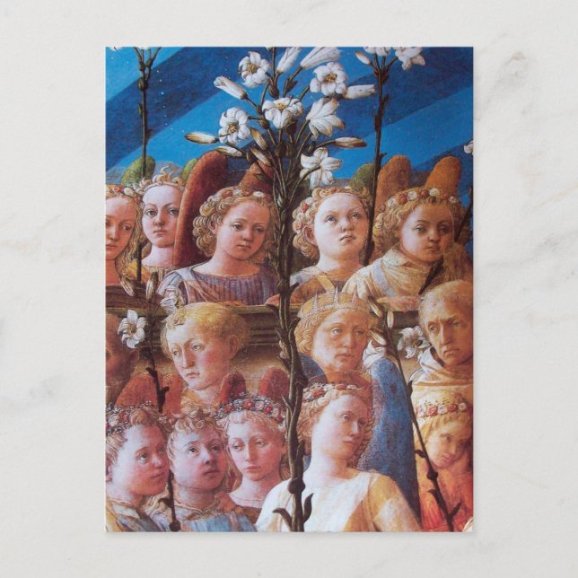 CARTÃO POSTAL DE FESTIVIDADES ÂNGULOS COM CARTÃO DE FERIADO DE NATAL BRANCO (Frente)