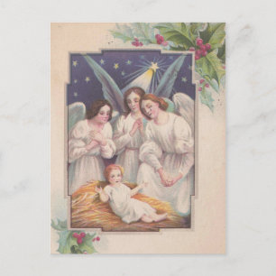 Cartão Postal De Festividades Ângulos de natais vintages