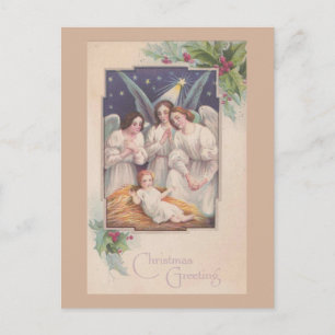 Cartão Postal De Festividades Ângulos de natais vintages