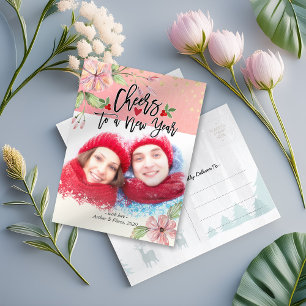 Cartão Postal De Festividades Anima-se ao Ano Novo Feriado Sazonal Foto de Sauda