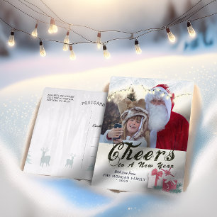 Cartão Postal De Festividades Anima-se ao Ano Novo Feriado Sazonal Foto de Sauda