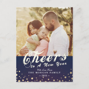 Cartão Postal De Festividades Anima-se ao Ano Novo Feriado Sazonal Foto de Sauda