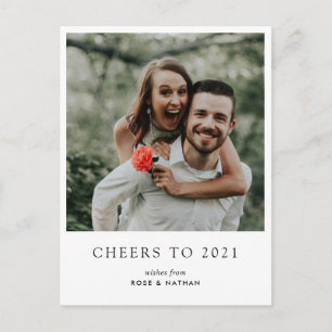 Cartão Postal De Festividades Anima-Se Com A Foto De Ano Novo Do Script Moderno