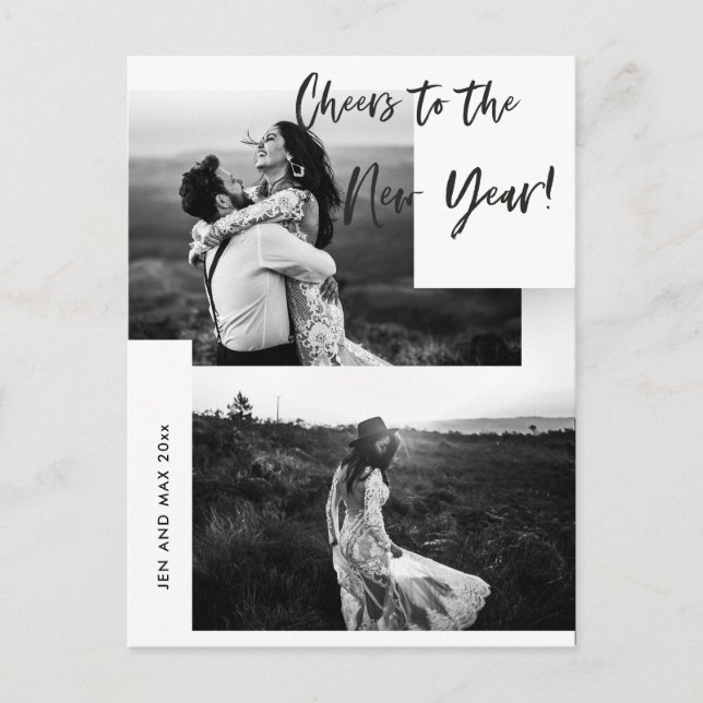 Cartão Postal De Festividades Anima-se com a Foto do Ano Novo (Frente)