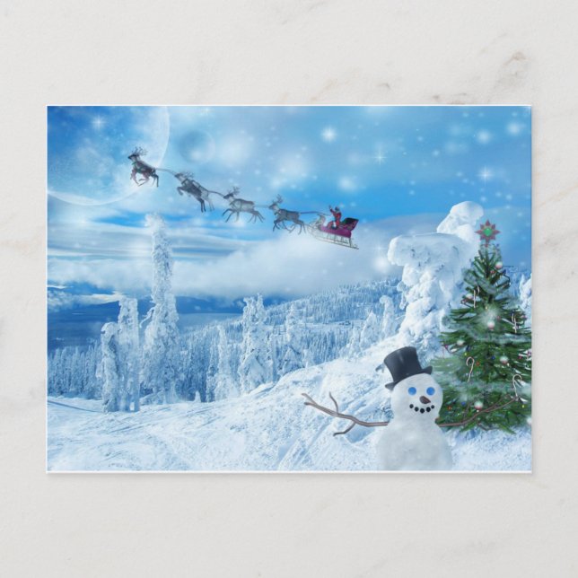 Cartão Postal De Festividades animação de Natal (Frente)