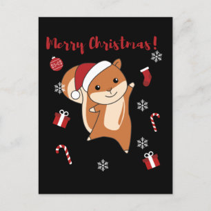 Cartão Postal De Festividades Animais de Natal Esquilos Inverno