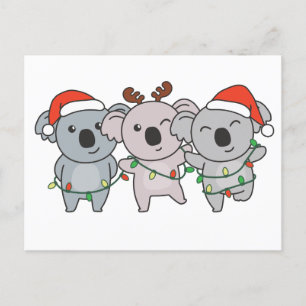 Cartão Postal De Festividades Animais de Natal Koala — Cute Koalas