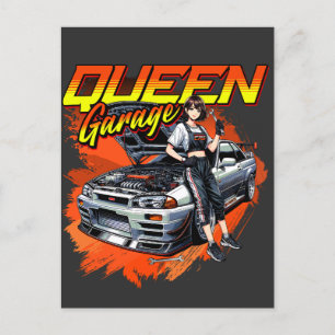 Cartão Postal De Festividades Anime Drift Mechanic Carro - Garage Queen Art