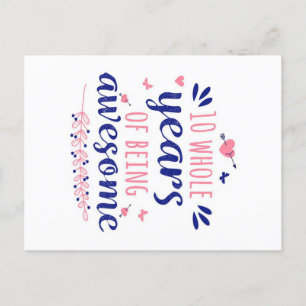 Cartão Postal De Festividades Aniversário 10 anos inteiros de ser incrível