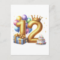 Aniversário de 12 anos dourado