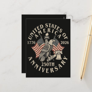 Cartão Postal De Festividades Aniversário de 250 anos da América