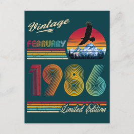 Cartão Postal De Festividades Aniversário de 40 anos de fevereiro de 1986 Vintag