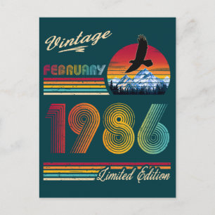 Cartão Postal De Festividades Aniversário de 40 anos de fevereiro de 1986 Vintag