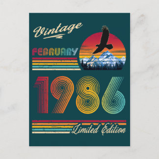 Cartão Postal De Festividades Aniversário de 40 anos de fevereiro de 1986 Vintag