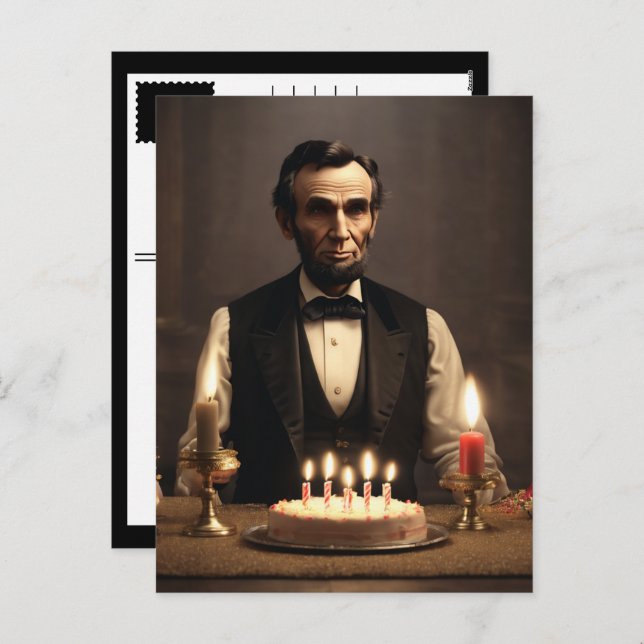Cartão Postal De Festividades aniversário de abraham lincolns (Frente/Verso)