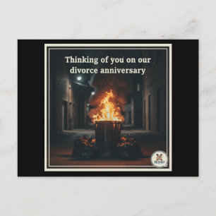 Cartão Postal De Festividades Aniversário de divórcio de Trashy