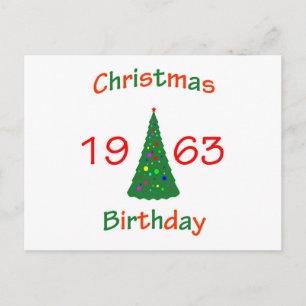 Cartão Postal De Festividades Aniversário de Natal de 1963
