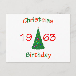 Cartão Postal De Festividades Aniversário de Natal de 1963