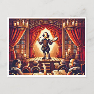 Cartão Postal De Festividades Aniversário de Shakespeare - 16 bits