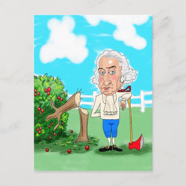 Cartão Postal De Festividades Aniversário de Washington (Frente)