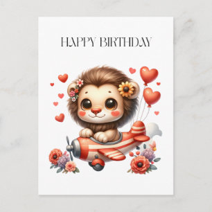 Cartão Postal De Festividades Aniversário do Leão Piloto