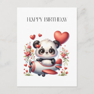 Cartão Postal De Festividades Aniversário do Panda Piloto