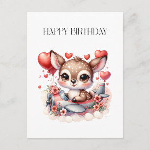 Cartão Postal De Festividades Aniversário do Piloto de Veado