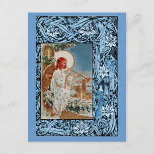 Cartão Postal De Festividades Anjo com trompete