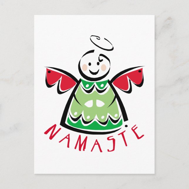 Cartão Postal De Festividades Anjo de Namaste de Feriado (Frente)